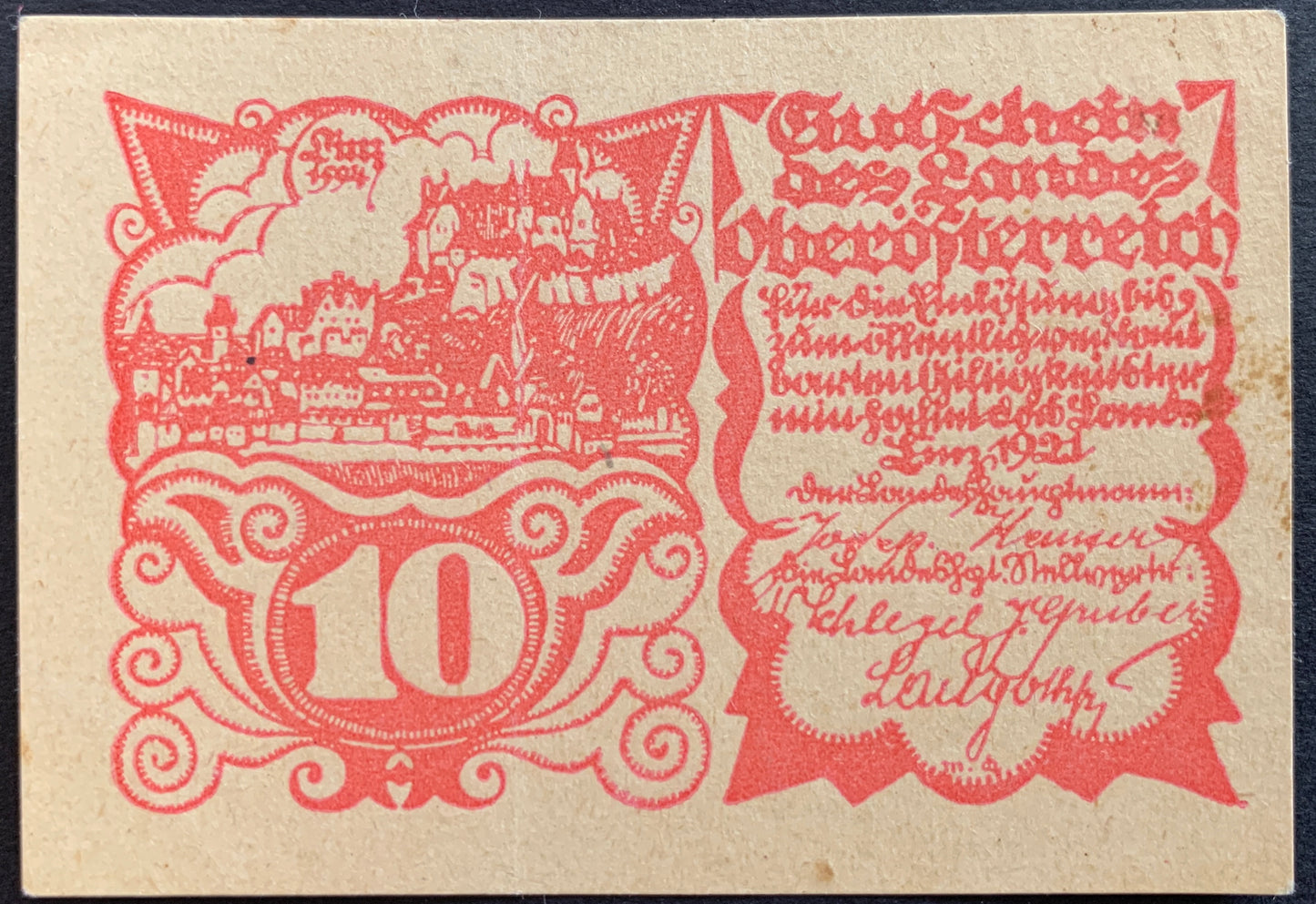 Upper Austria 10 Heller 1920 P-S119e notgeld