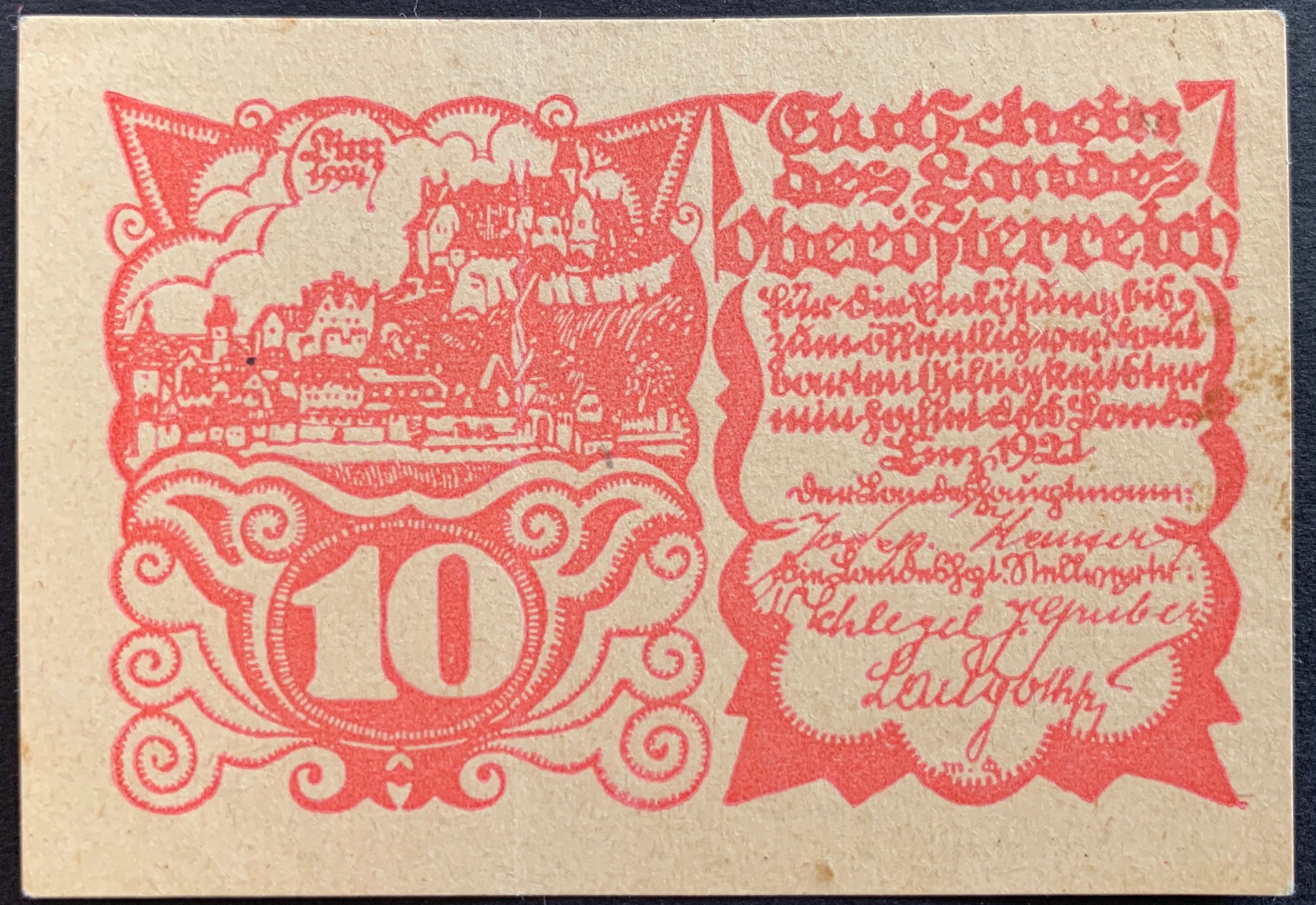 Upper Austria 10 Heller 1920 P-S119e notgeld