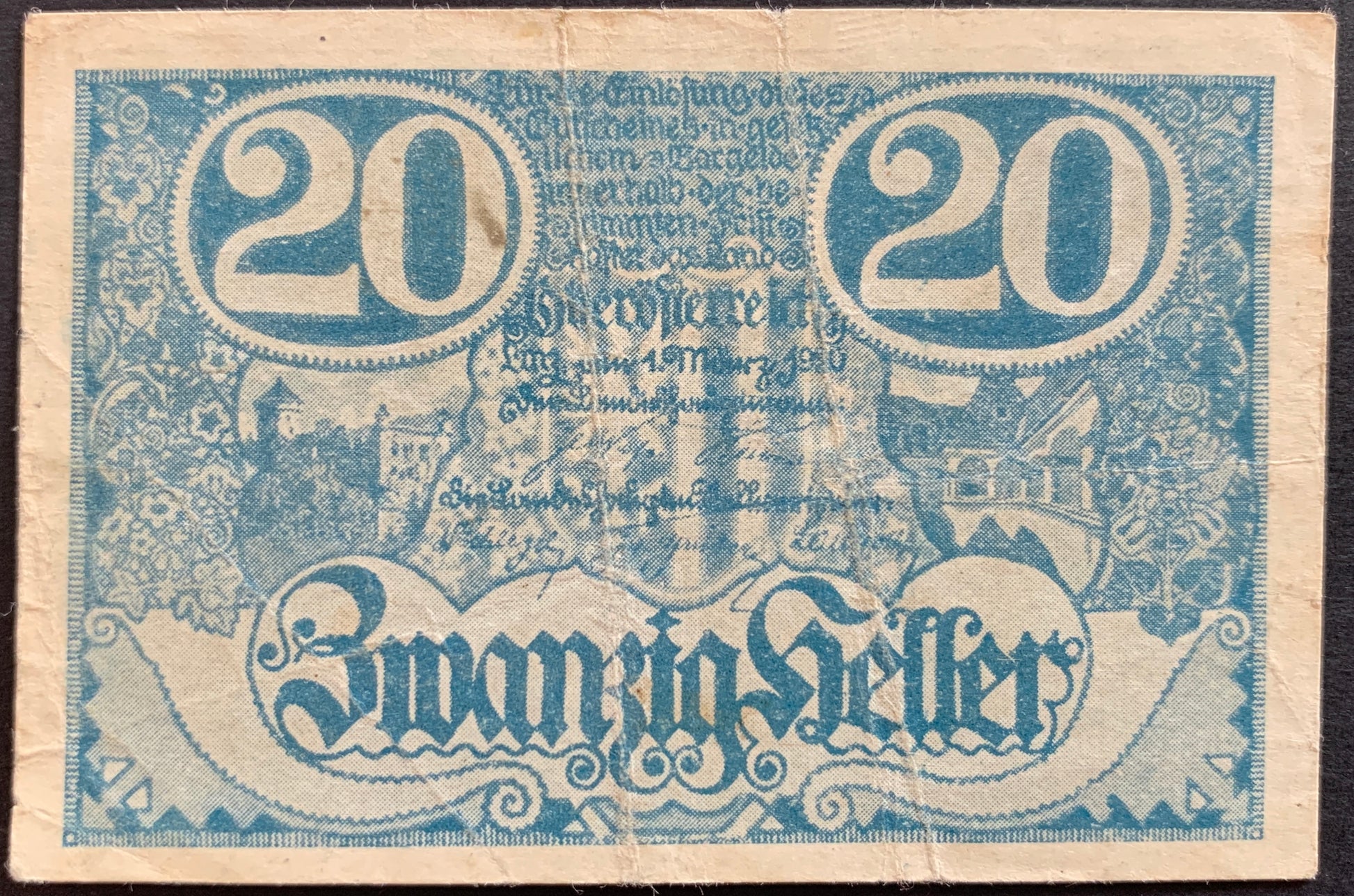 Upper Austria 20 Heller 1920 P-S115a notgeld