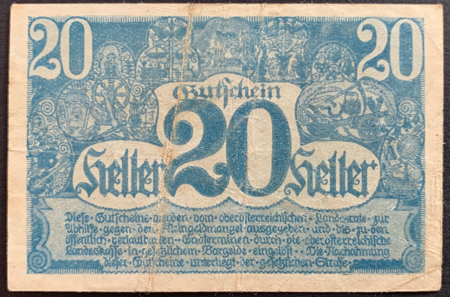 Upper Austria 20 Heller 1920 P-S115a notgeld