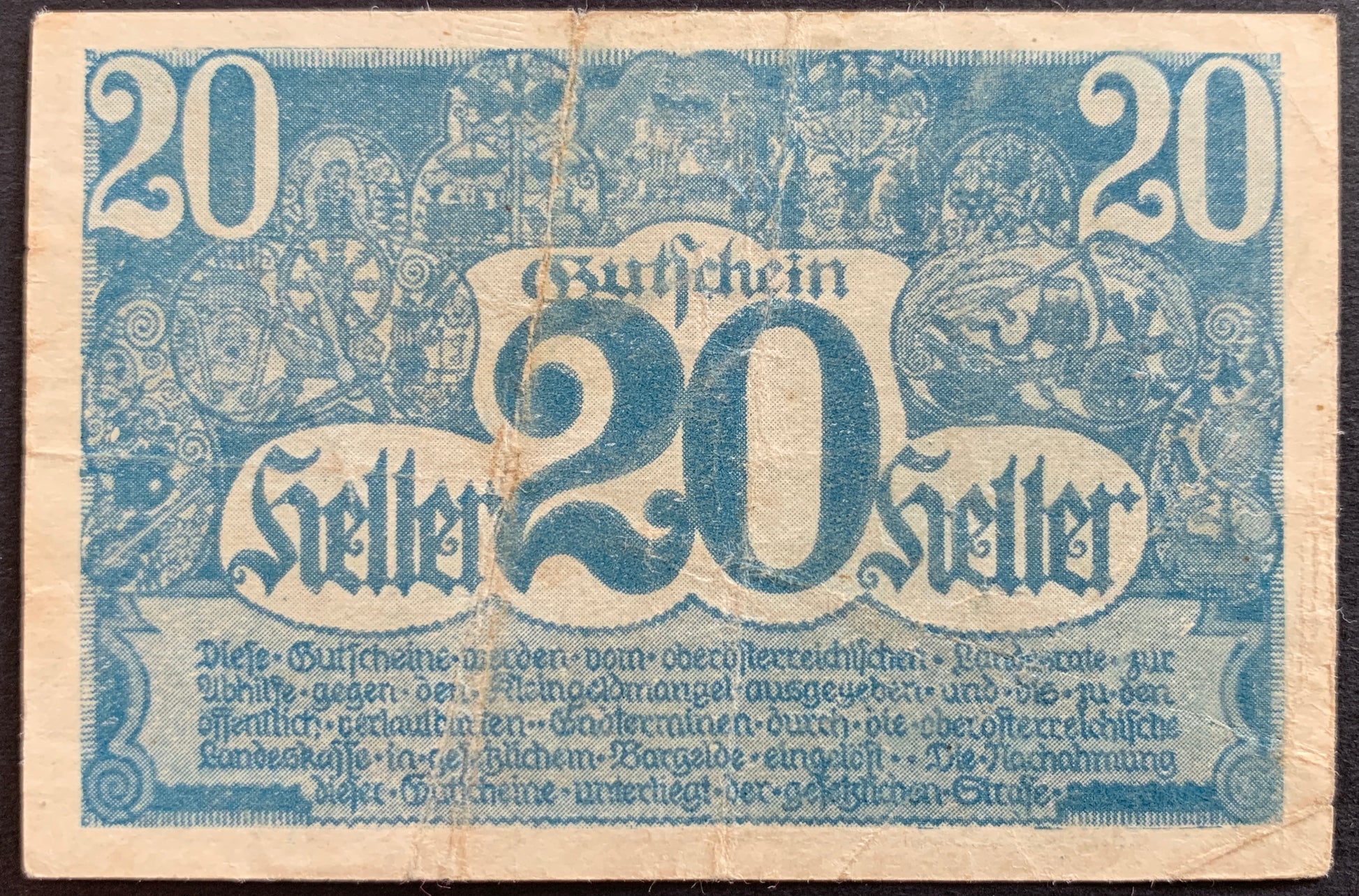 Upper Austria 20 Heller 1920 P-S115a notgeld