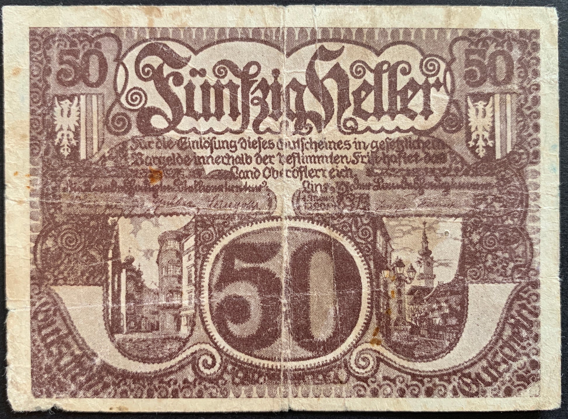 Upper Austria 50 Heller 1920 N-372107 commemorative notgeld