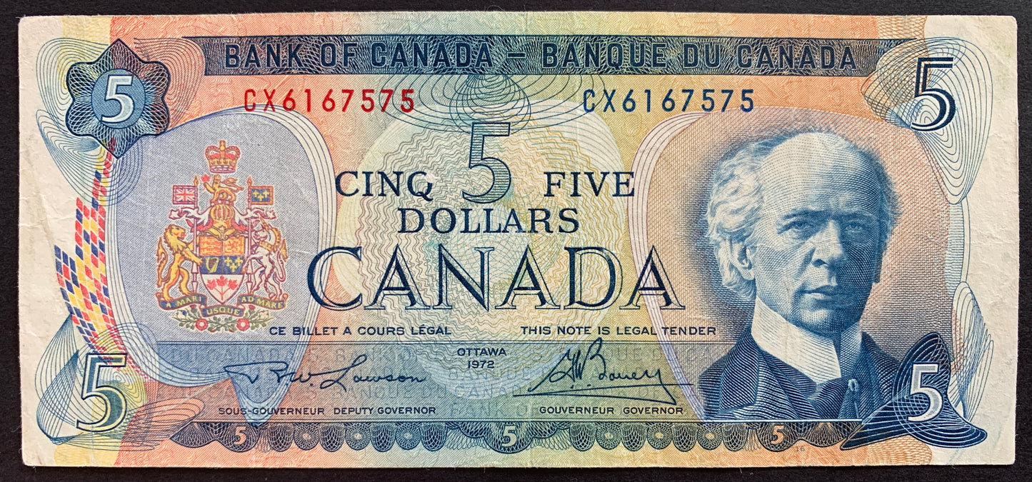 Canada 5 Dollars 1972 P-87 VF