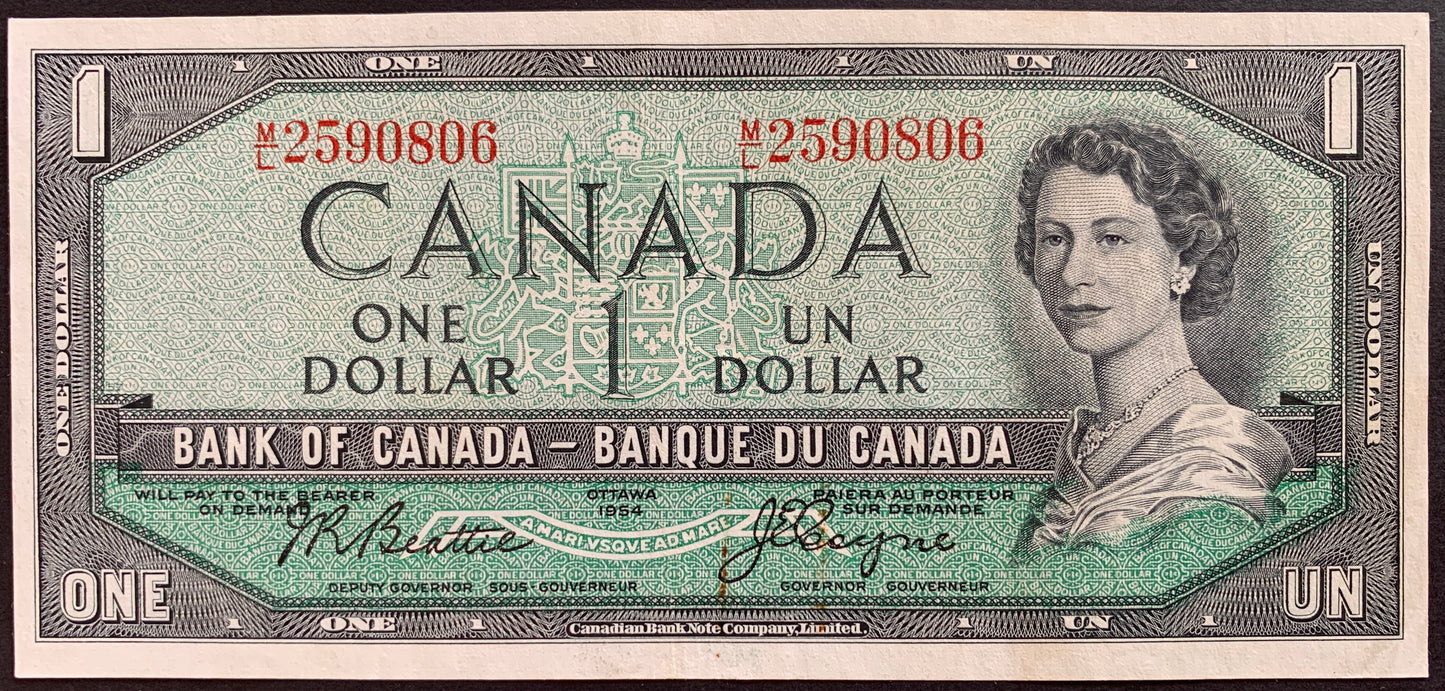 Canada 1 Dollar 1954 P-74a VF