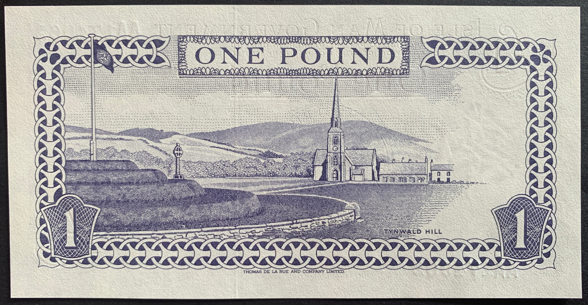 Isle of Man 1 Pound ND (2009) P-40c banknote with Tynwald Hill