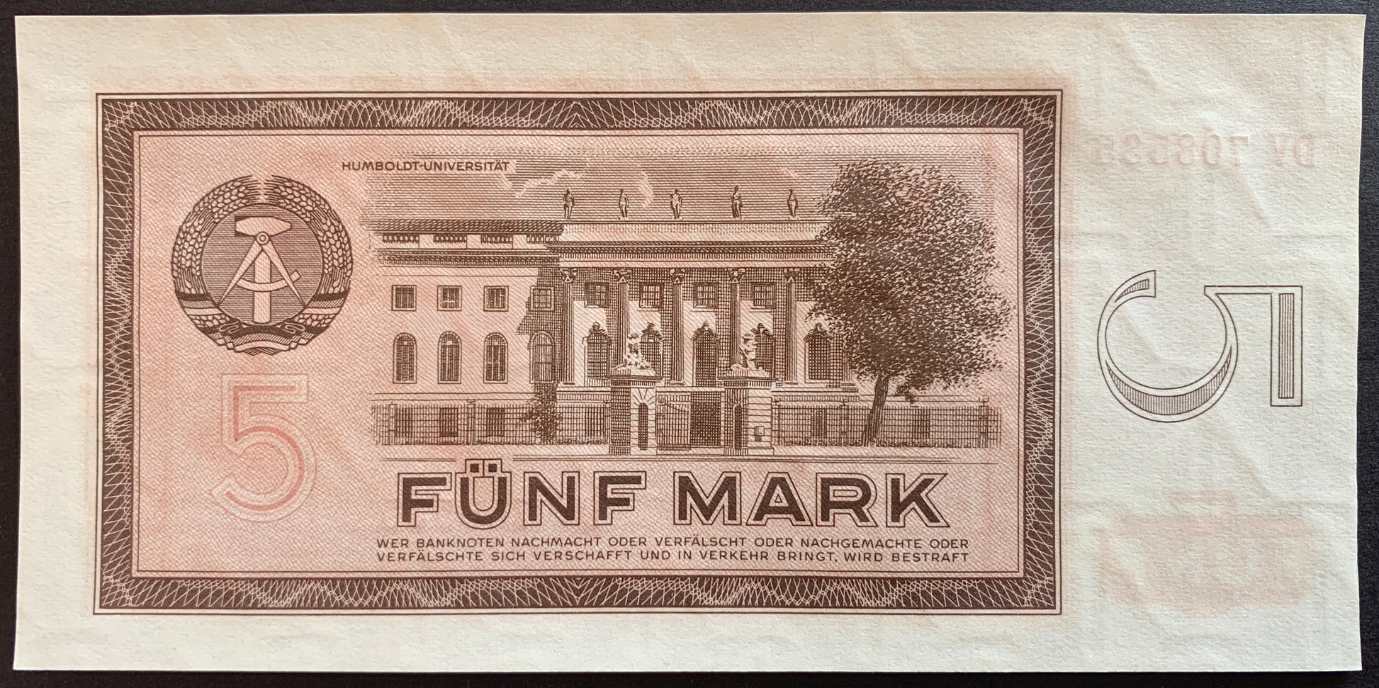 Germany 5 Mark 1964 P-22 vintage banknote with building