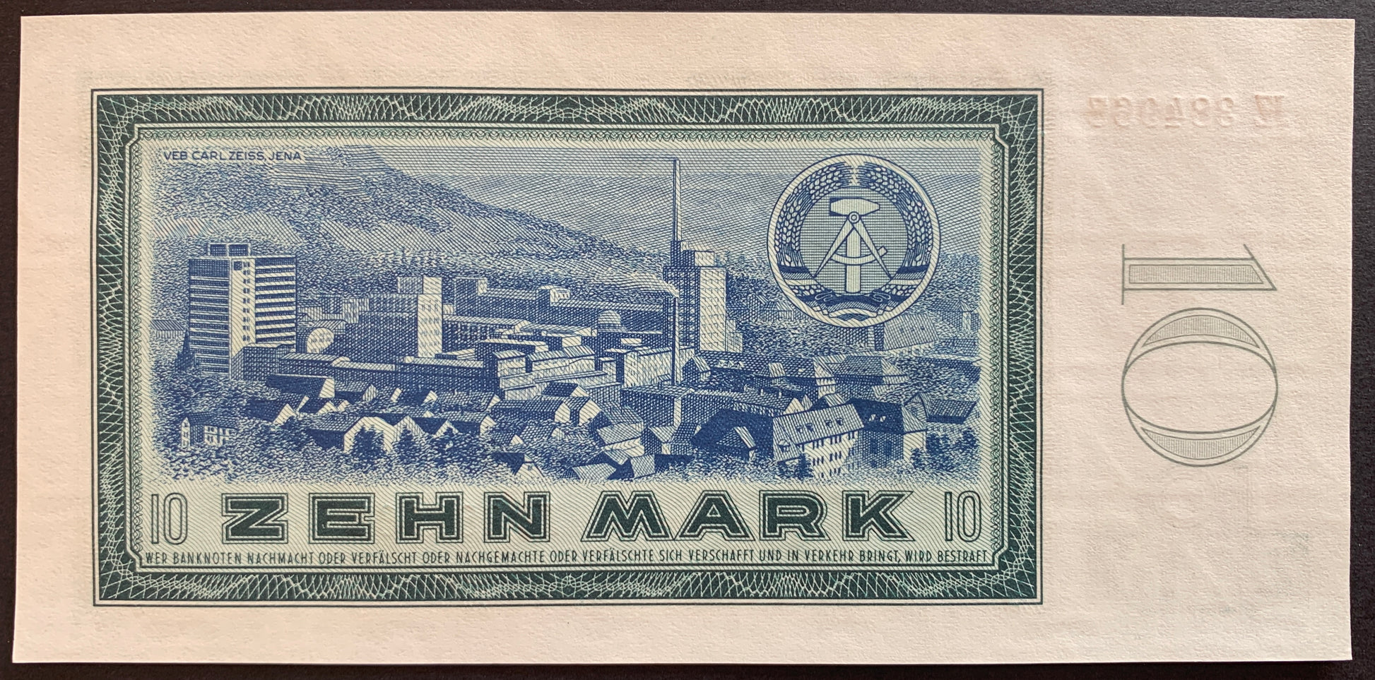 Germany 10 Mark 1964 P-23 vintage banknote with cityscape
