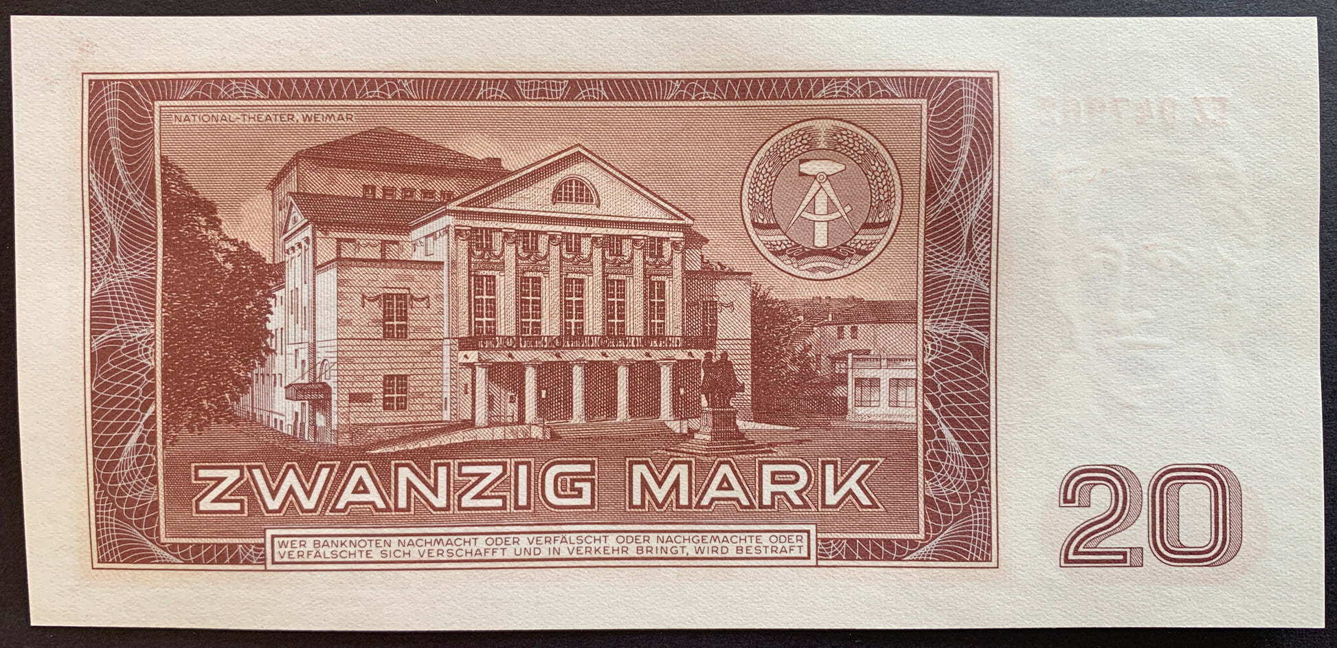 Germany 20 Mark 1964 P-24 vintage banknote with building
