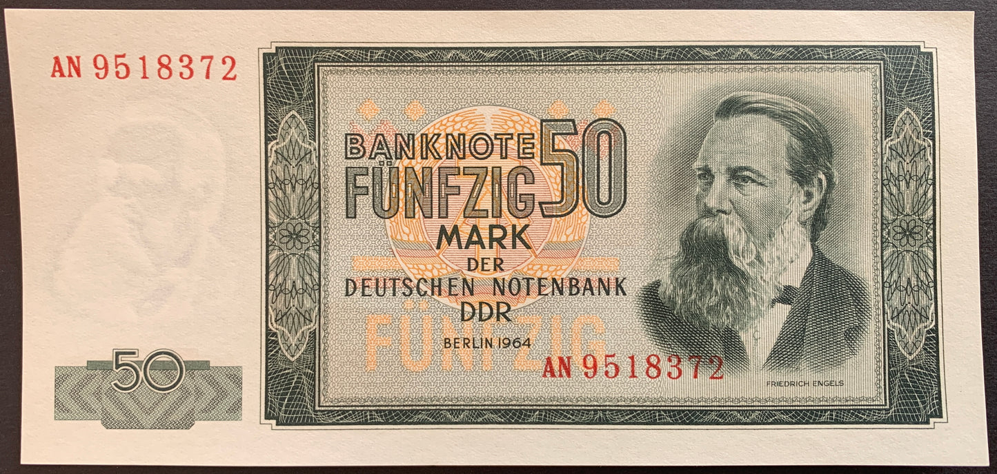 Germany 50 Mark 1964 P-25 vintage banknote with portrait