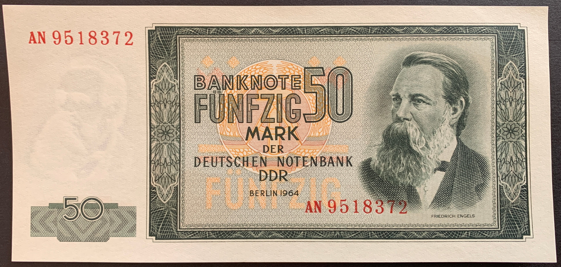 Germany 50 Mark 1964 P-25 vintage banknote with portrait
