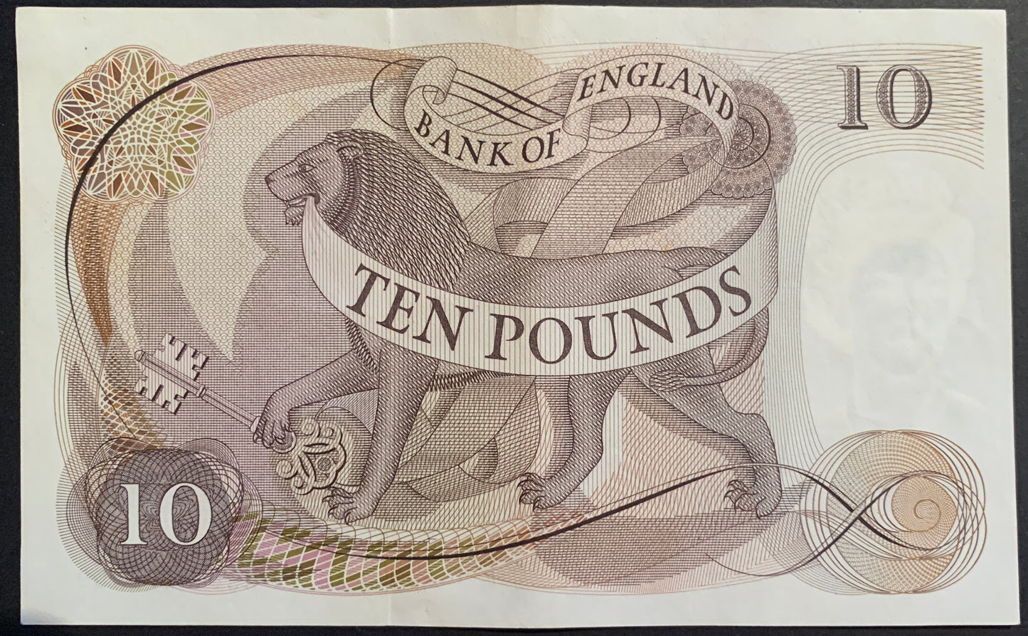 England 10 Pounds ND (1970-1975) P-376c XF vintage banknote with lion and key