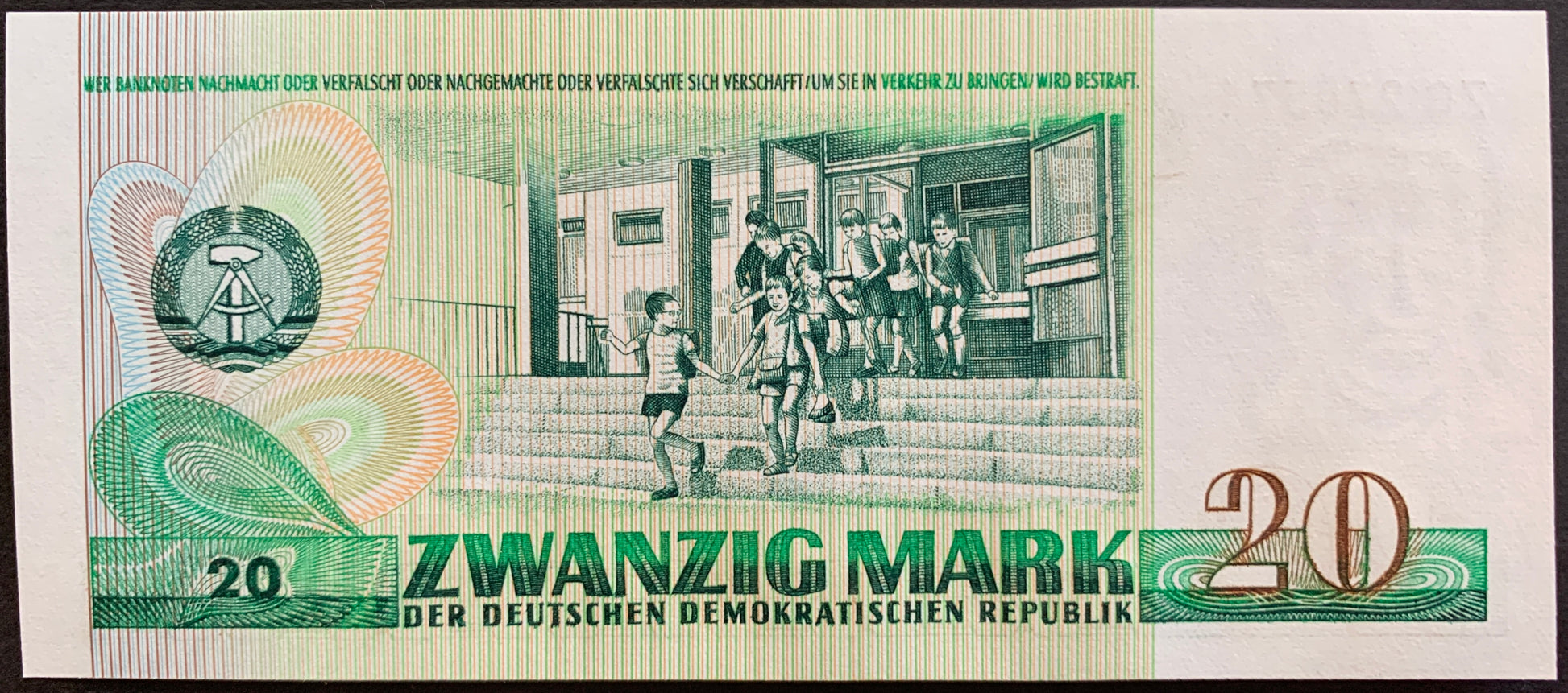 Germany 20 Mark 1975 P-29 UNC vintage REPLACEMENT NOTE with schoolchildren