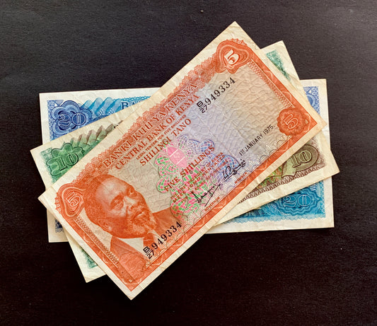 Kenya 3 Piece Vintage Banknote Bundle