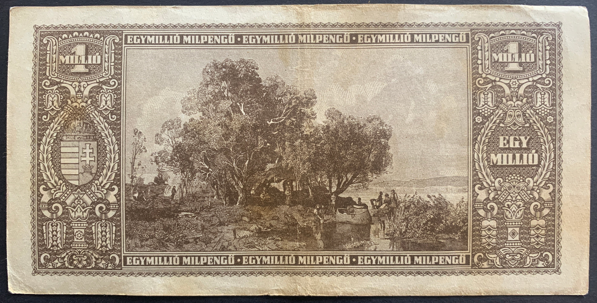 Hungary 1 000 000 Milpengő 1946 P-128 vintage hyperinflationary banknote