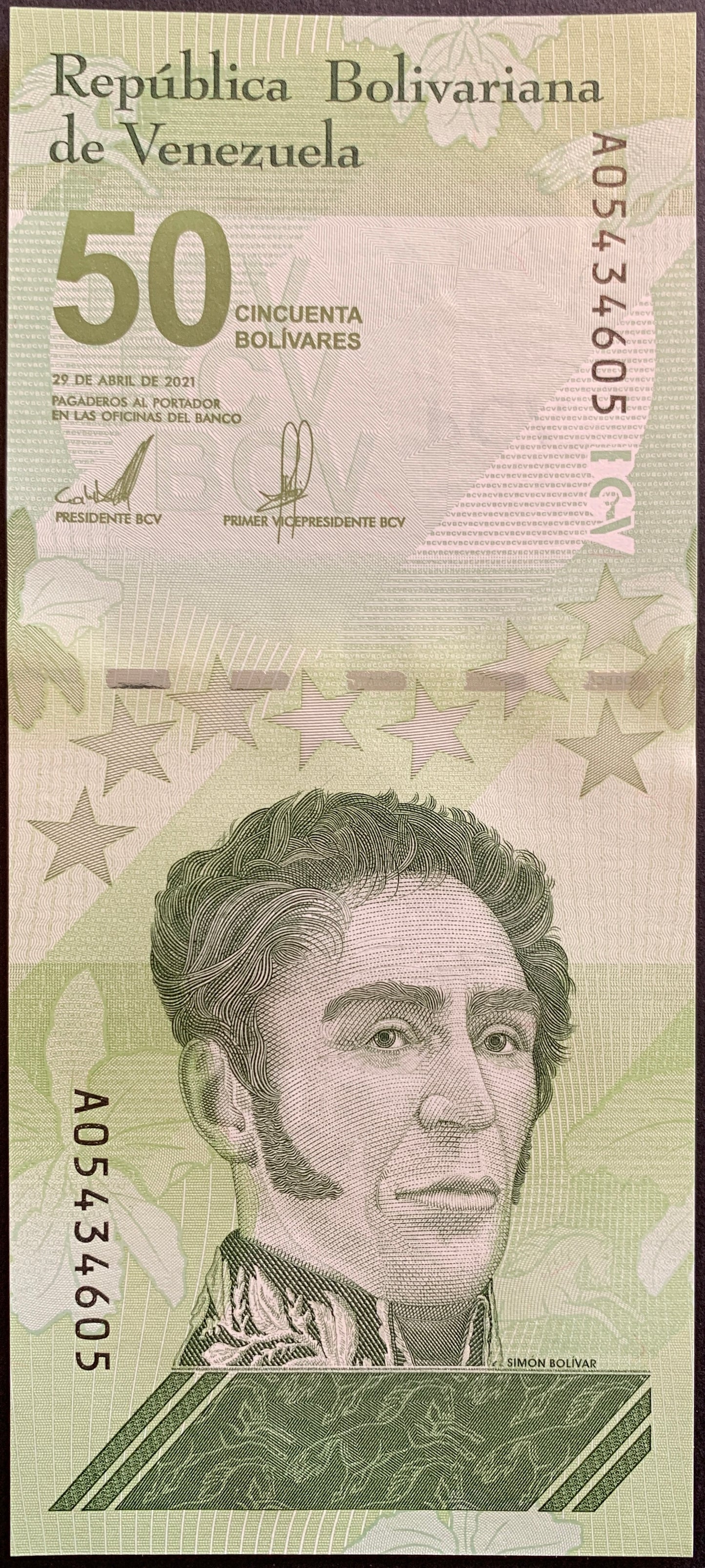 Venezuela 50 Bolívares 2021 P-118 commemorative banknote