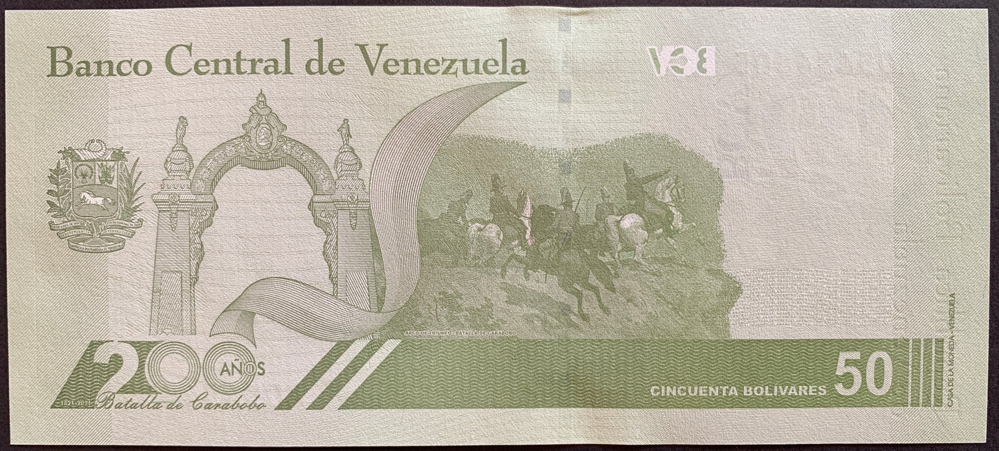 Venezuela 50 Bolívares 2021 P-118 commemorative banknote