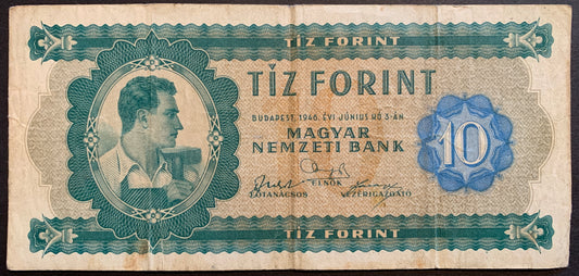 Hungary 10 Forints 1946 P-159 VF banknote