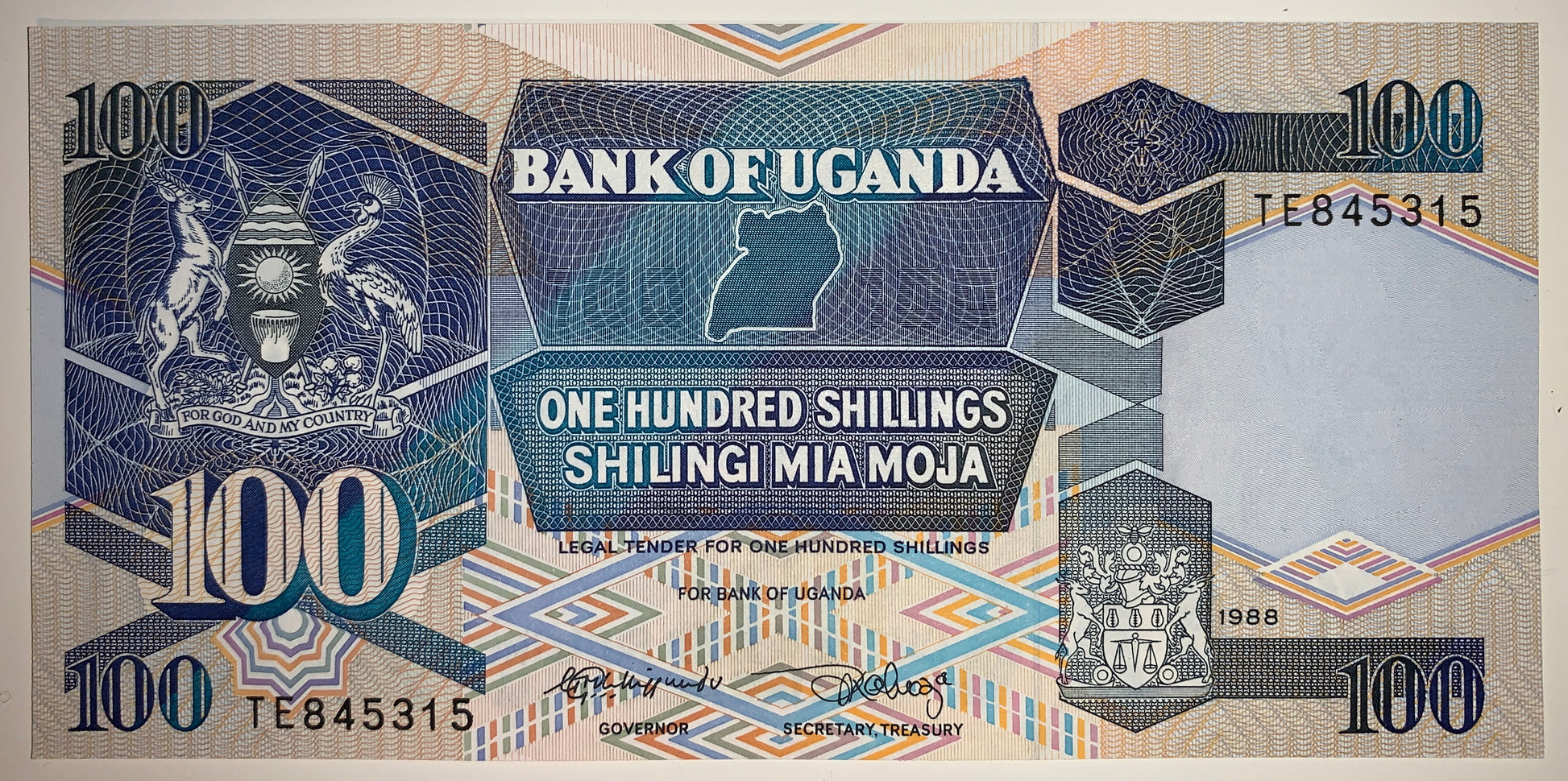 Uganda 100 New Shillings 1988 P-31b UNC banknote