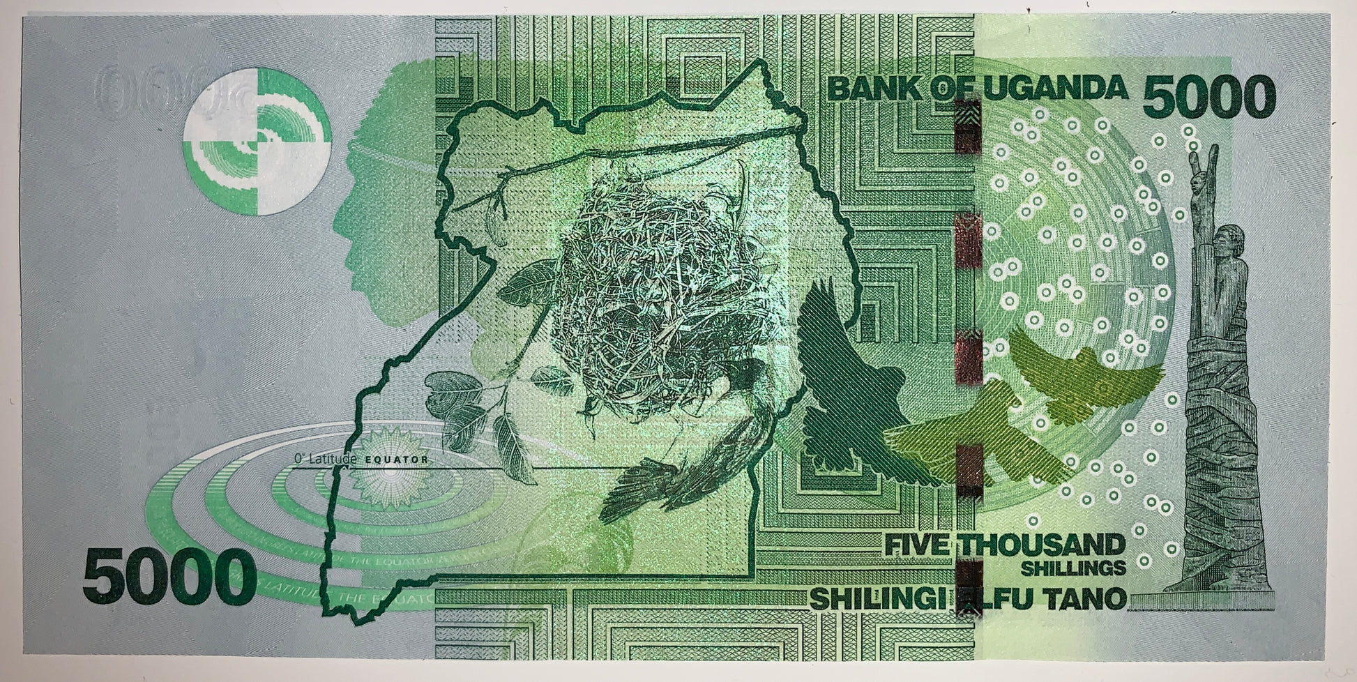 Uganda 5000 New Shillings 2019 P-51f UNC banknote
