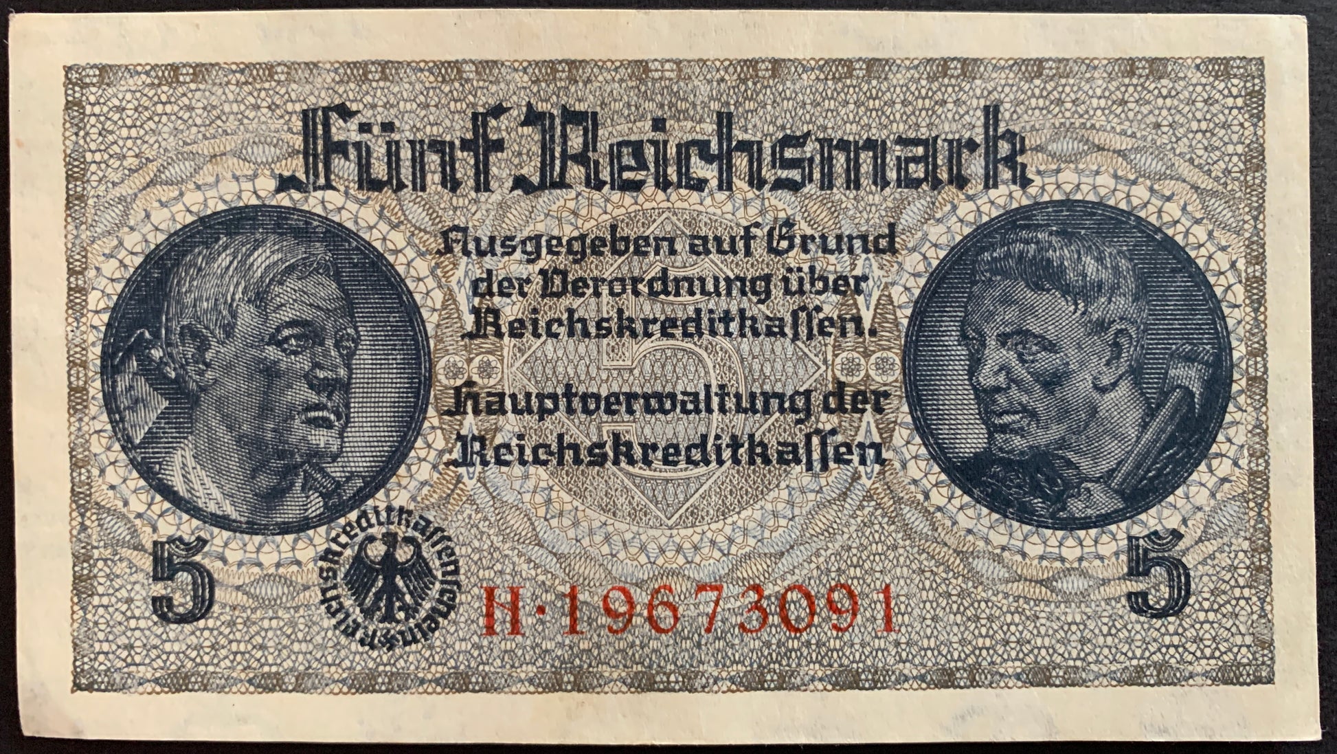Germany 5 Reichsmark ND (1940-45) P-R138b vintage banknote from world war 2