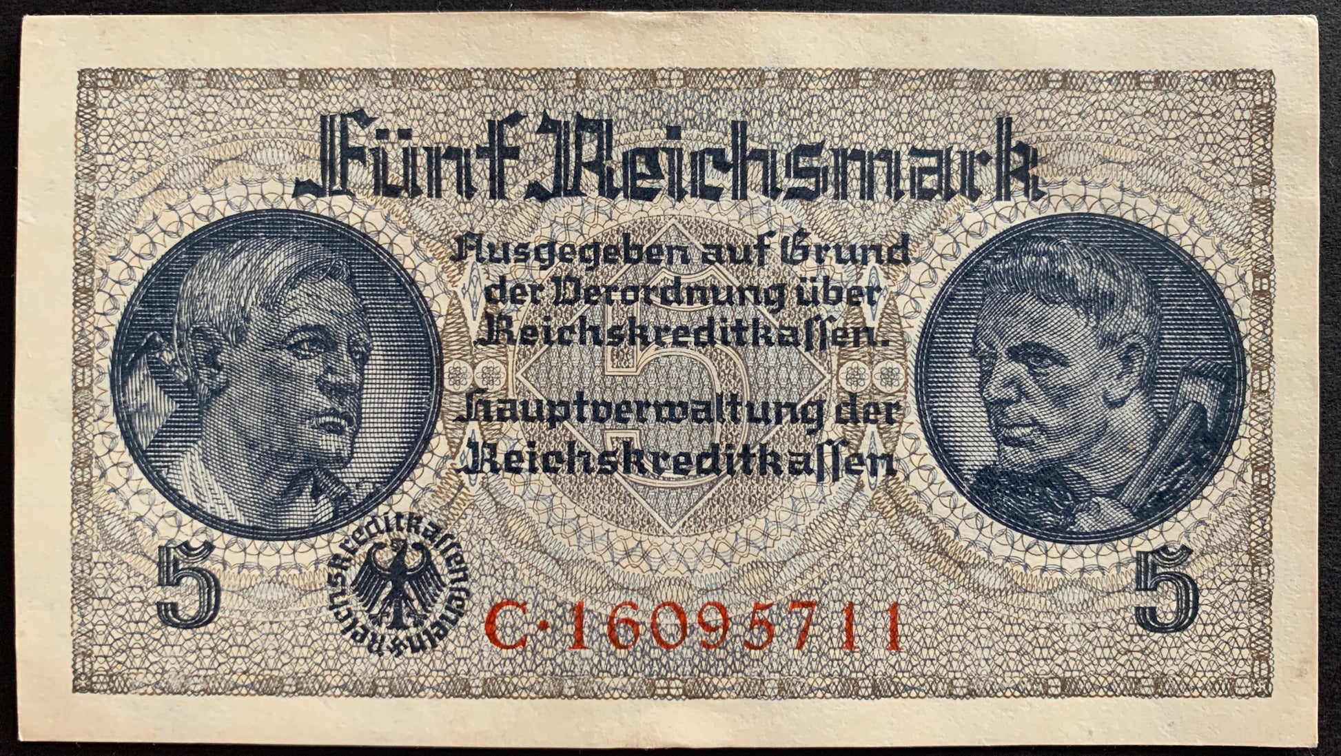 Germany 5 Reichsmark ND (1940-45) P-R138b vintage banknote