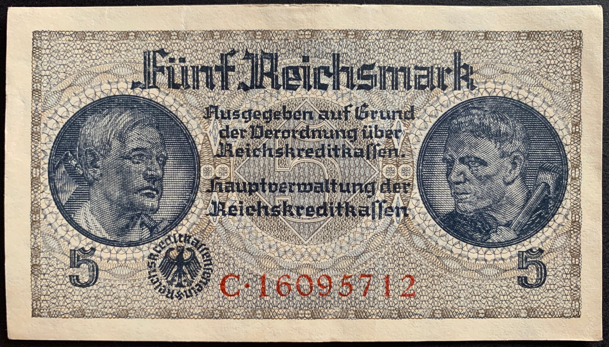 Germany 5 Reichsmark ND (1940-45) P-R138b vintage banknote
