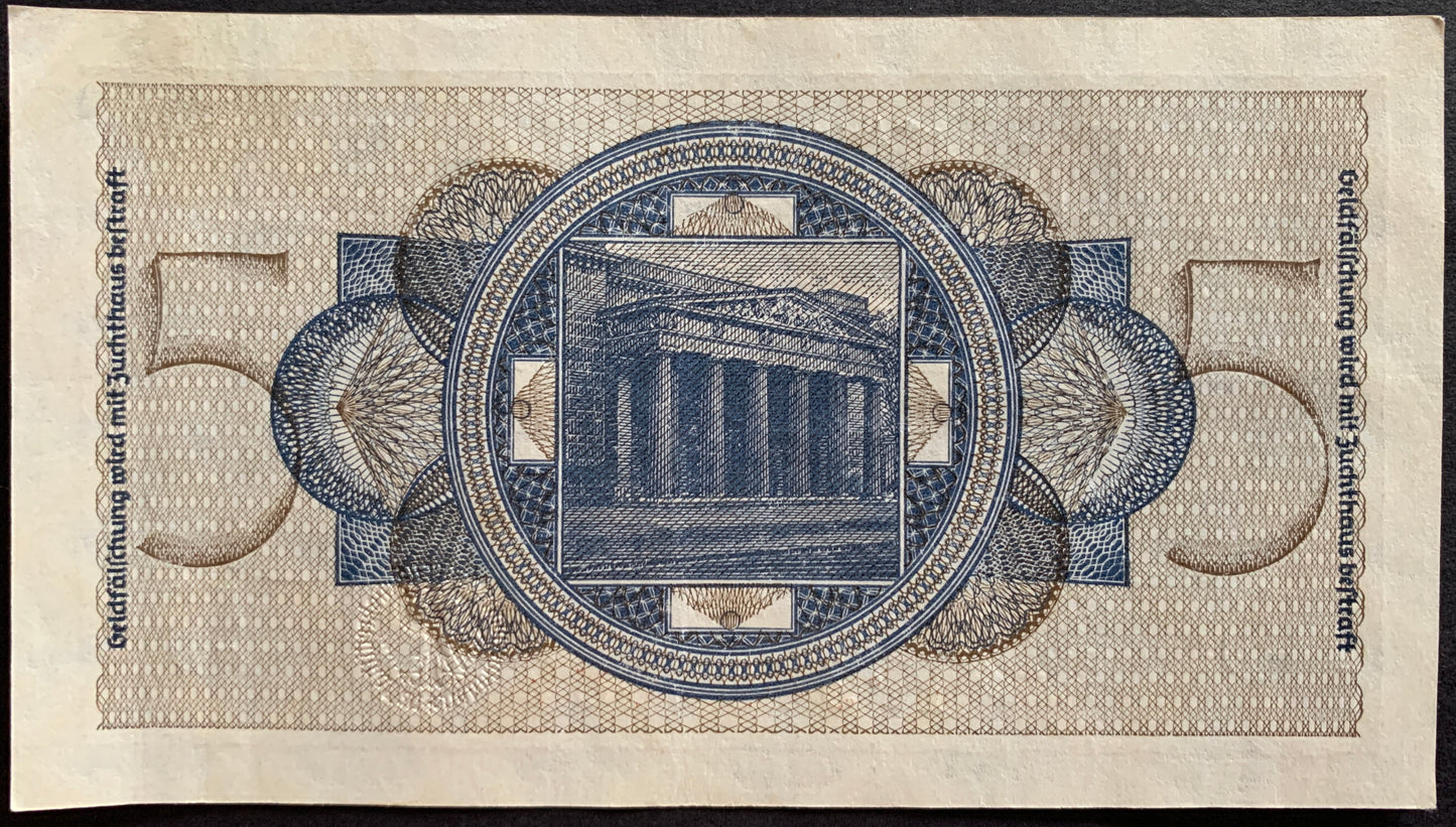 Germany 5 Reichsmark ND (1940-45) P-R138a XF-AUNC consecutive banknotes