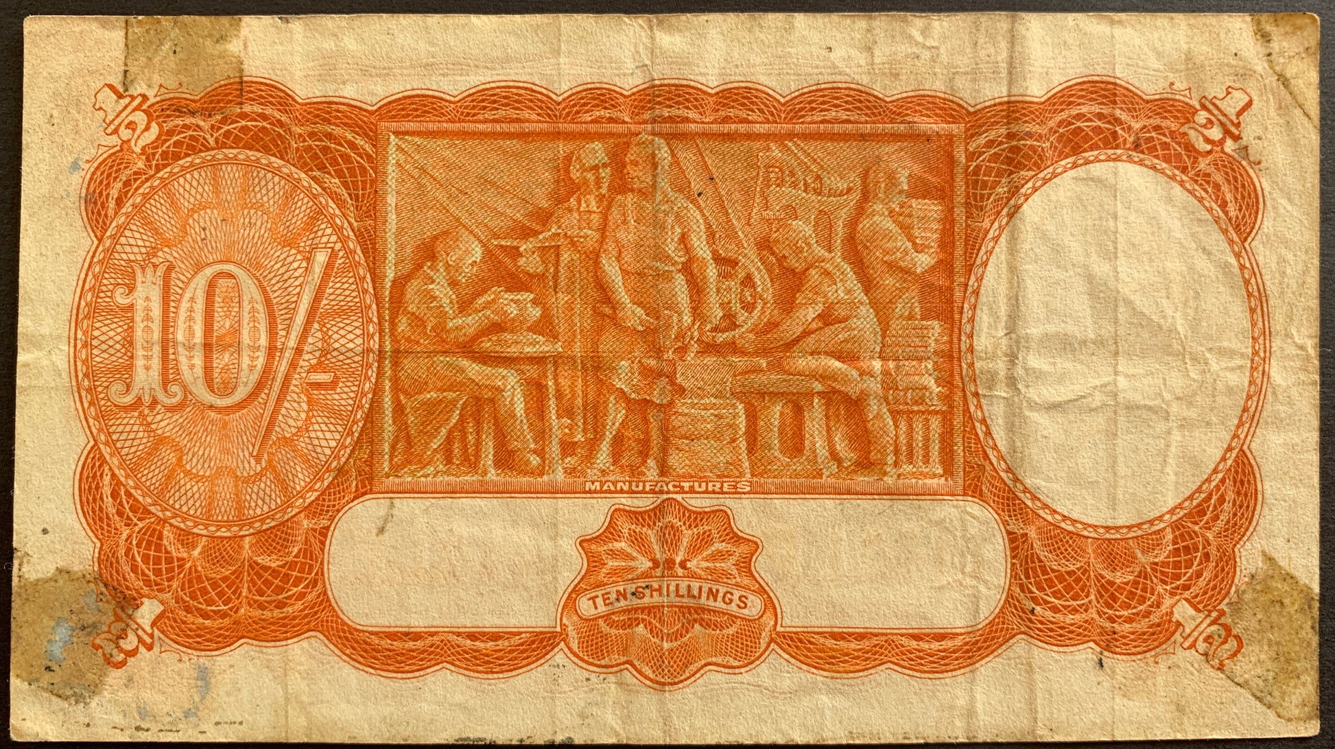 Commonwealth of Australia 10 Shillings ND (1939-1931) P-25a vintage banknote with manufactures