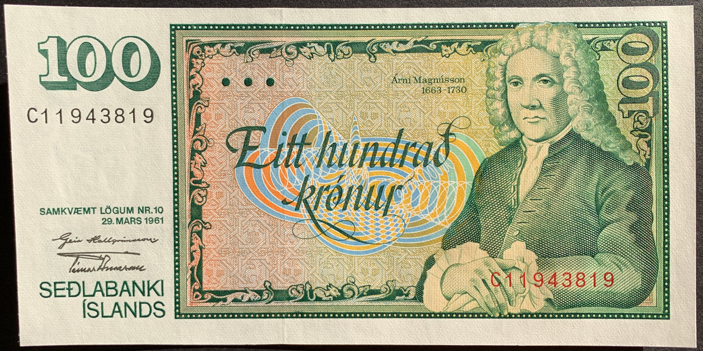 Iceland 100 Krónur ND (1981-1986) P-50 UNC Consecutive Banknote Pair
