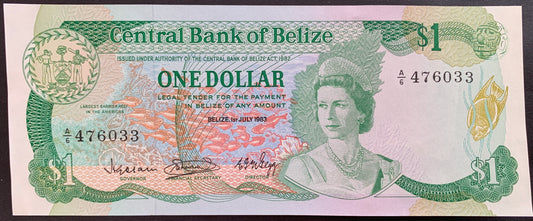 Belize 1 Dollar 1983 P-43 AUNC