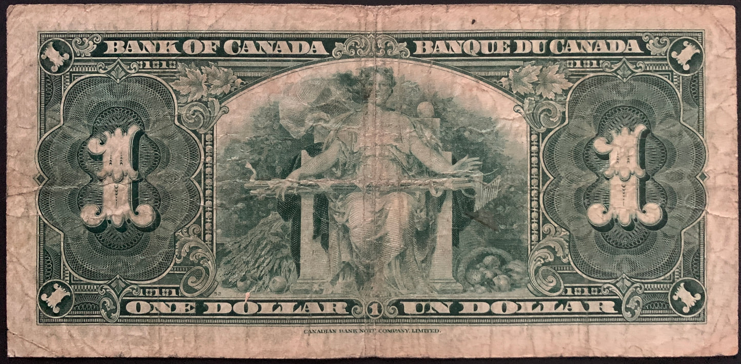 Canada 1 Dollar 1937 P-58d F-