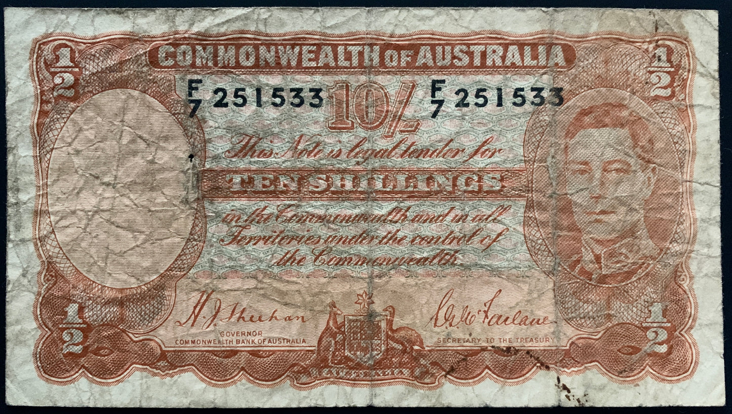 Australia 10 Shillings ND (1939-1941) P-25a VG