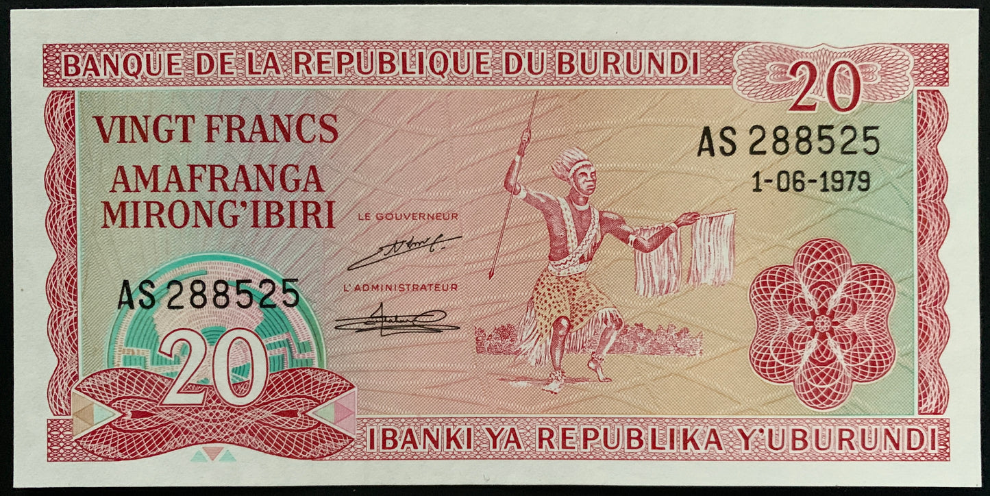 Burundi 20 Francs 1979 P-27a UNC
