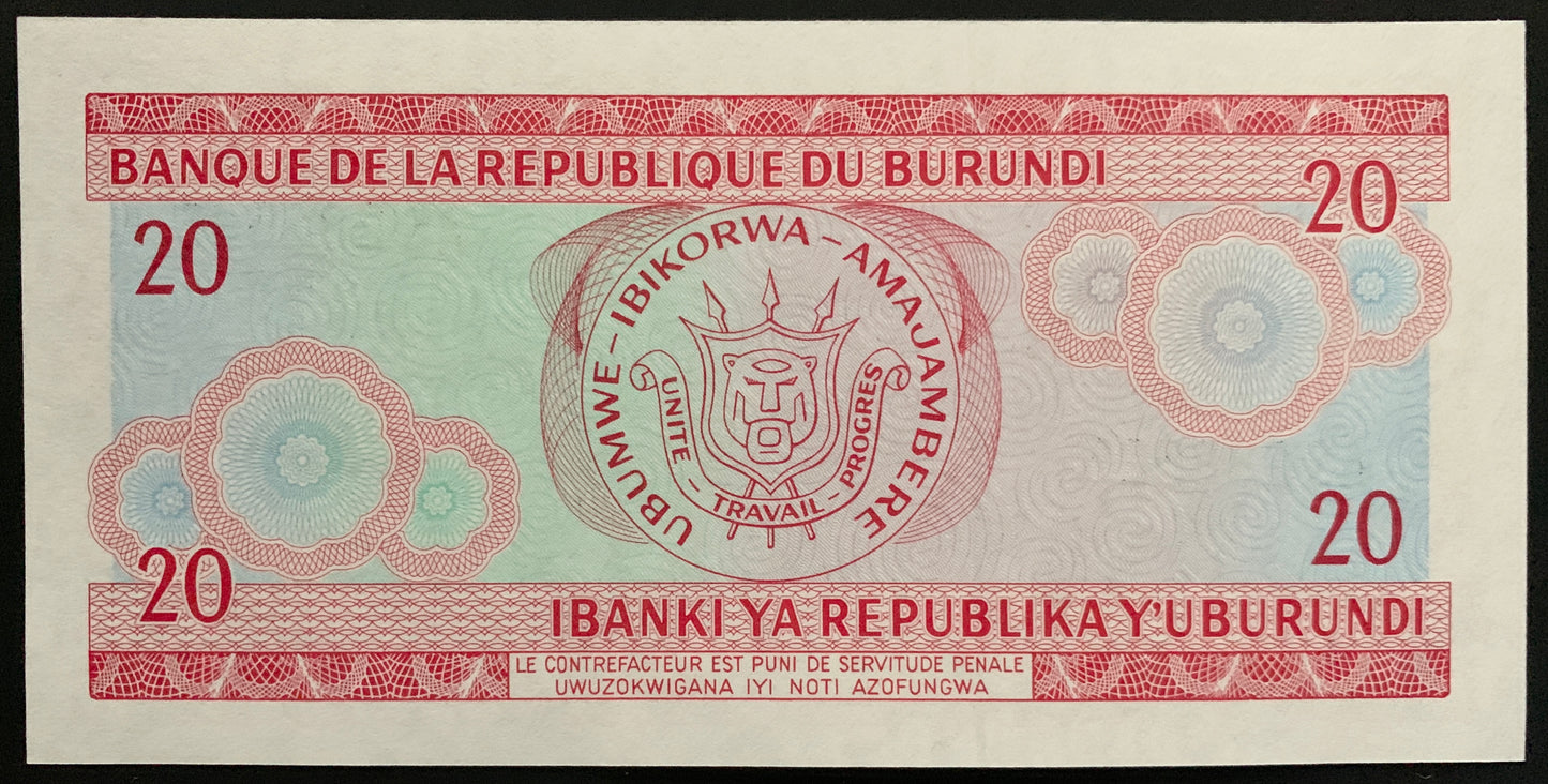 Burundi 20 Francs 1979 P-27a UNC