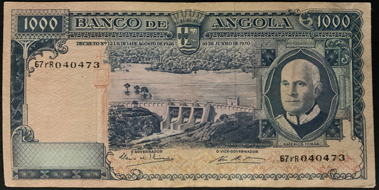 Angola 1000 Escudos 1970 P-98 VF