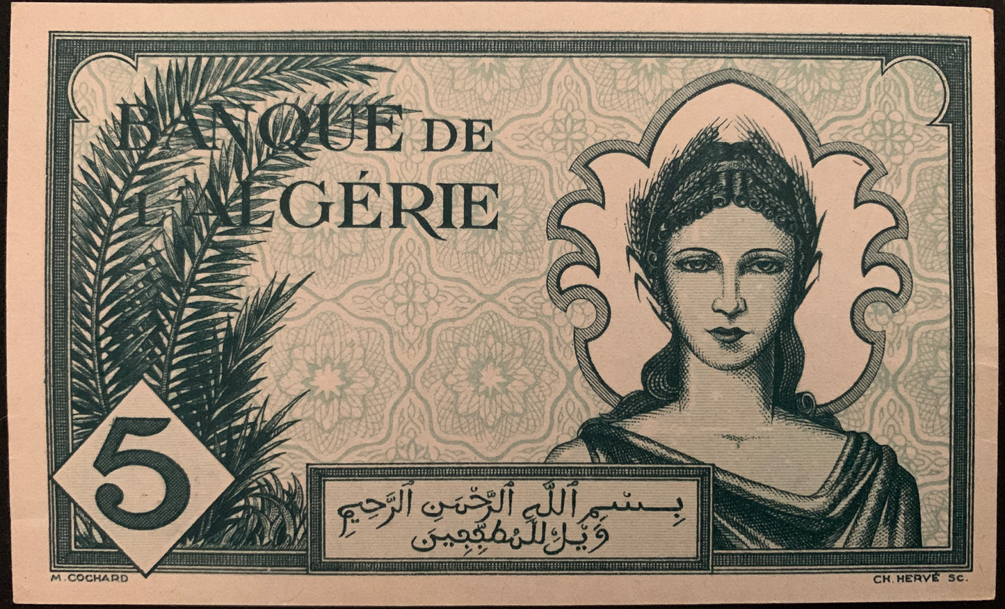 Algeria 5 Francs 1942 P-91 AUNC