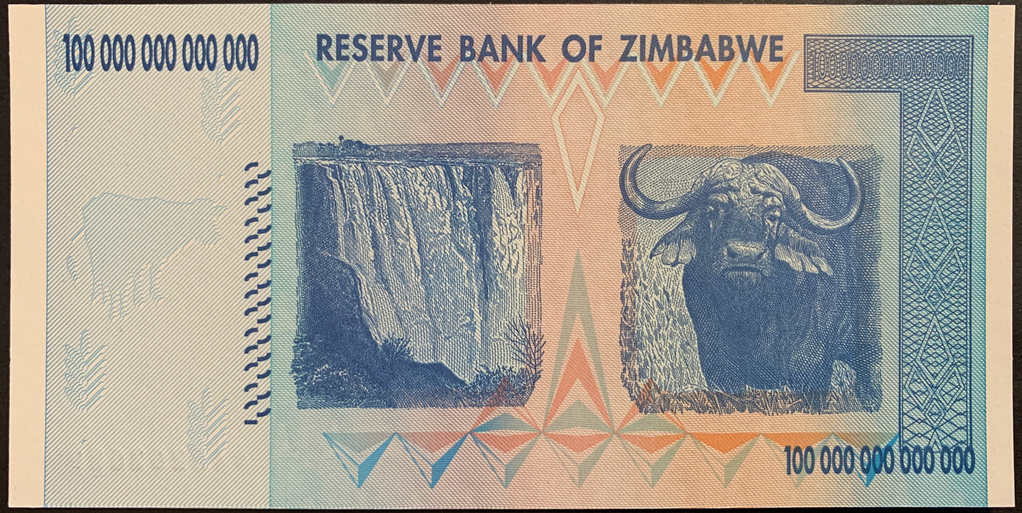 Zimbabwe 100 000 000 000 000 Dollars 2008 P-91 UNC