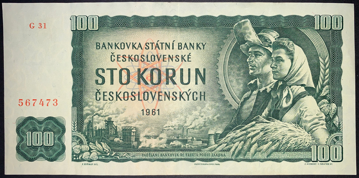 Czechoslovakia 100 Korun 1961 (1990) P-91c VF
