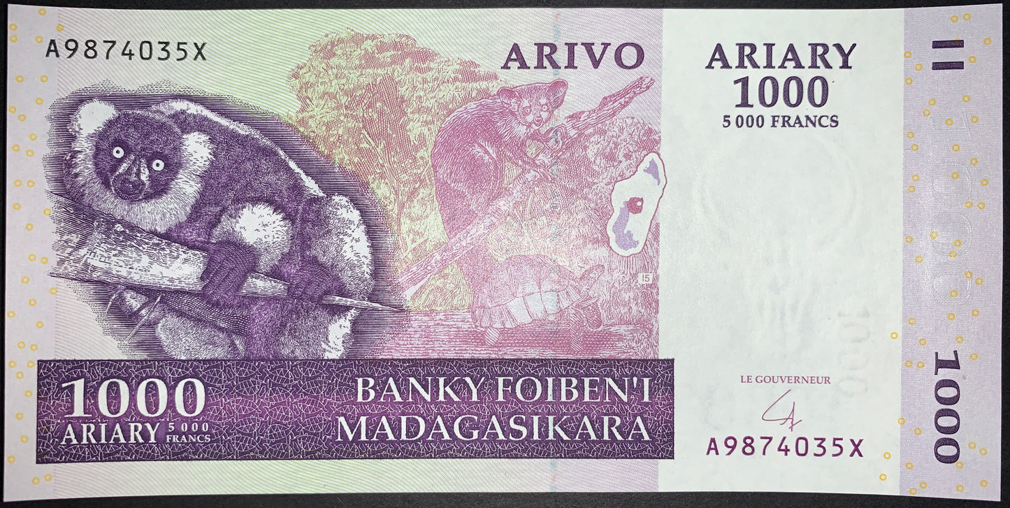 Madagascar UNC Ariary Modern Bundle