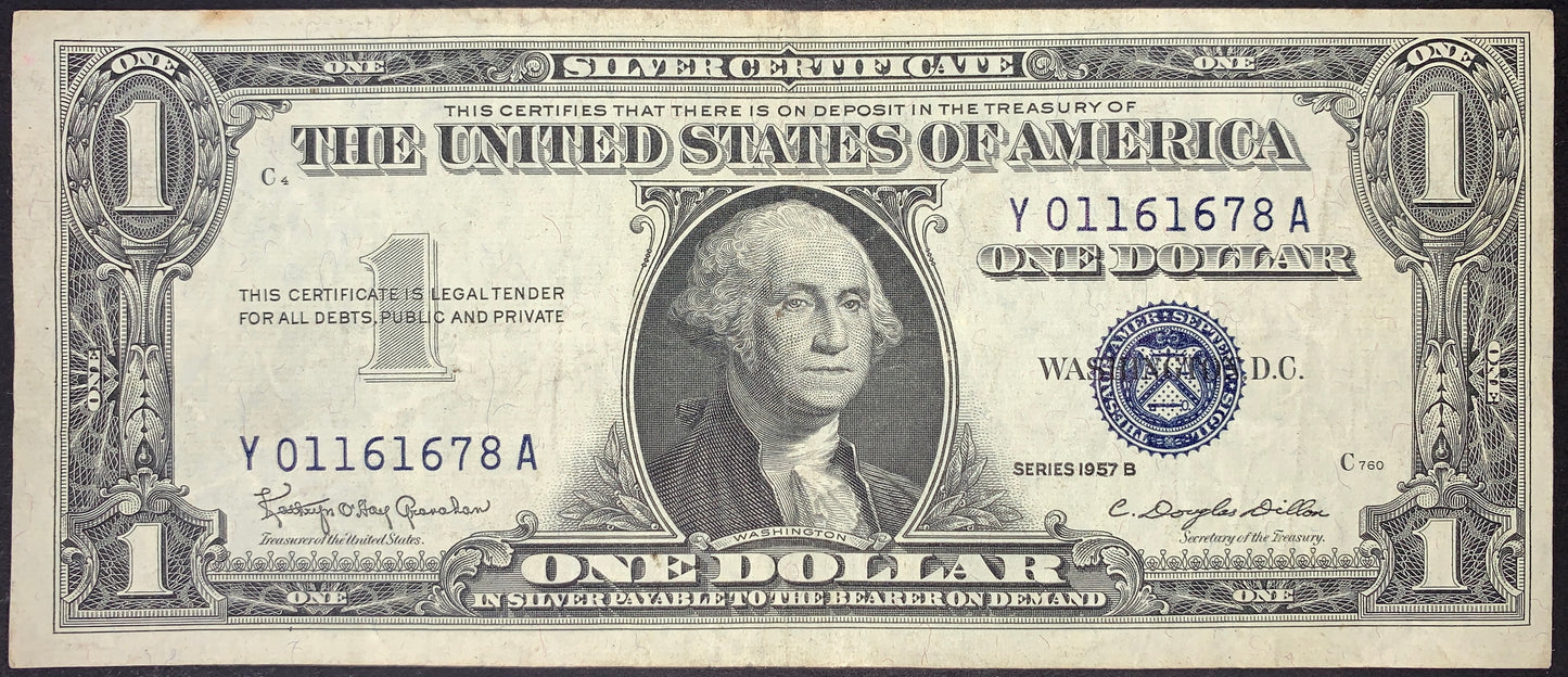 USA 1 Dollar Silver Certificate 1957 B P-419 VF