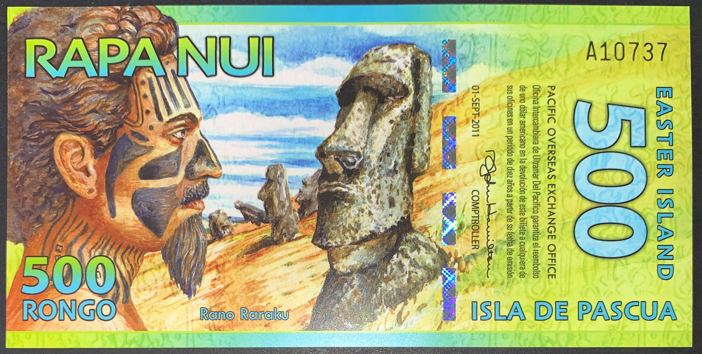 Easter Island UNC Rongo Banknote Pair