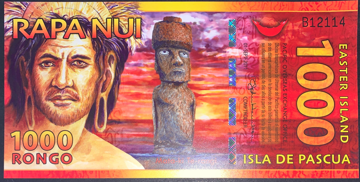 Easter Island UNC Rongo Banknote Pair