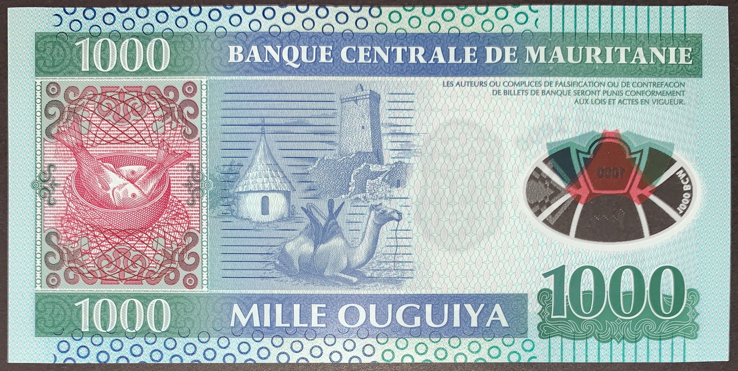 Mauritania 1000 Ouguiya 2014 P-19 UNC Polymer