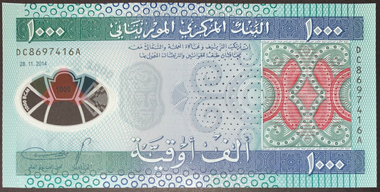 Mauritania 1000 Ouguiya 2014 P-19 UNC Polymer