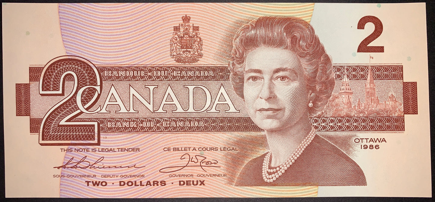 Bird Series Robin Banknote | Canada 2 Dollars 1986 P-94 UNC