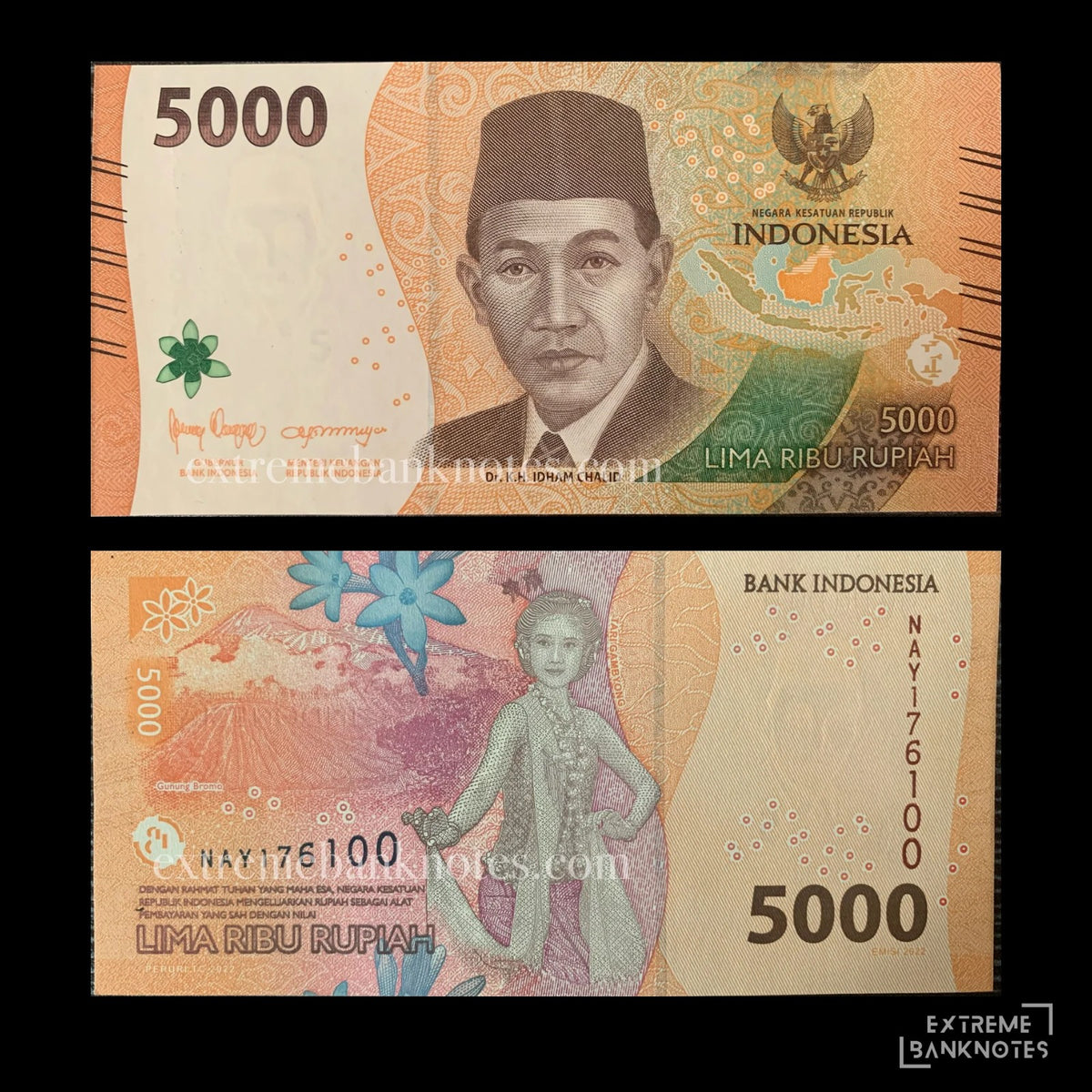 Indonesia 5000 Rupiah 2022 P-619 aUNC – front and back