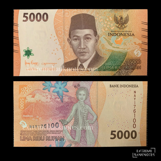 Indonesia 5000 Rupiah 2022 P-619 aUNC – front and back