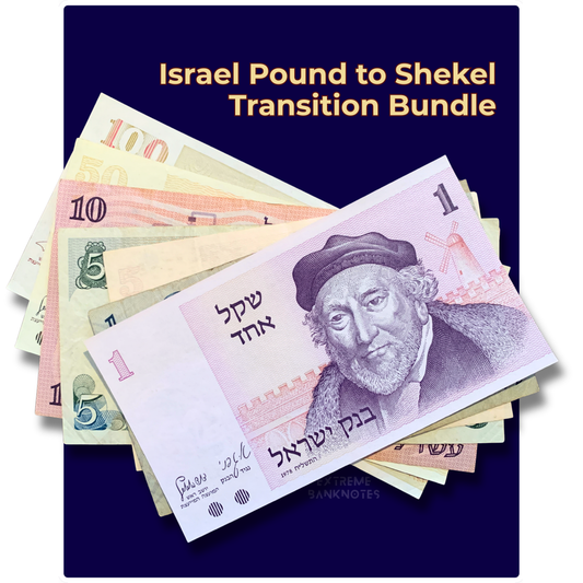 Israel Pound to Shekel Transition Banknote Collection