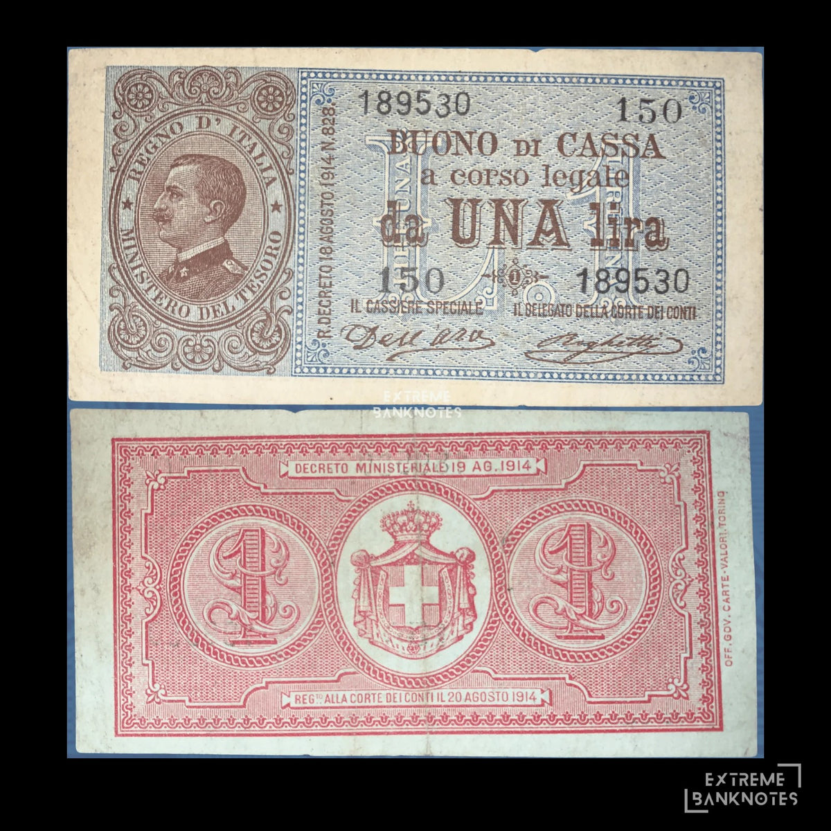 Italy 1 Lira 1914 P-36 VF
