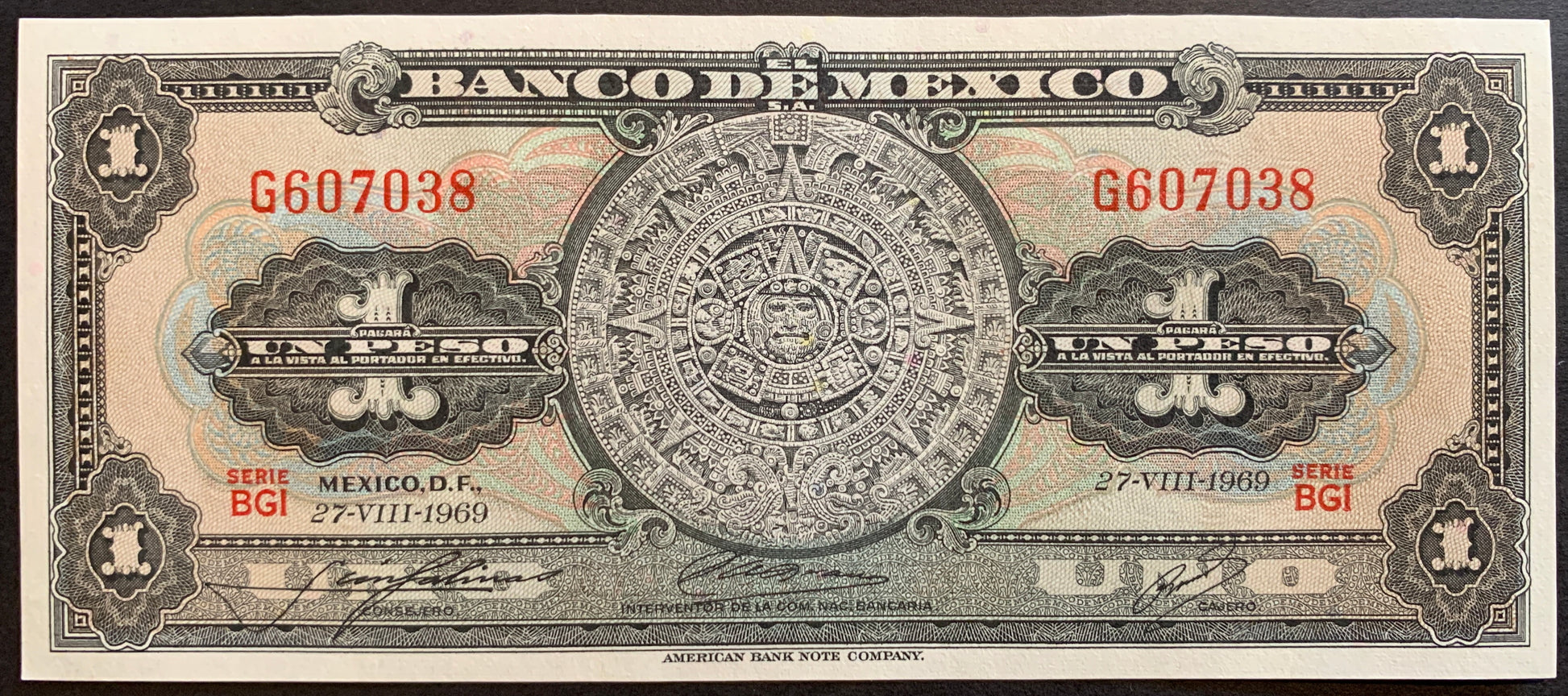 México 1 Peso 1969 P-59k vintage banknote
